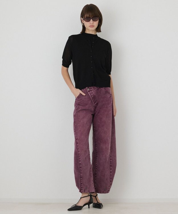 GRACE CONTINENTAL ハーフスリーブニットカーディガン ブラック
