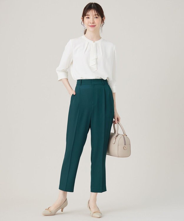 ANY SIS L 【洗える】ラッフルボウ ブラウス オフ