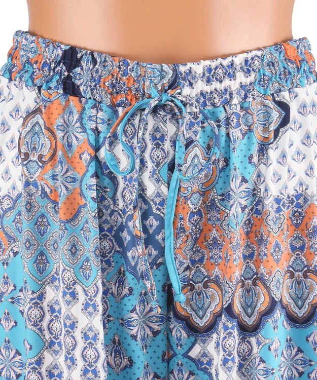 San-ai Resort（三愛水着楽園） ロングパンツセット水着　9M・11L　【Coral veil（コーラルヴェール）】 ブルー