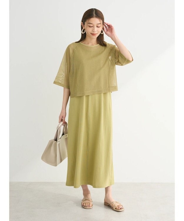 Green Parks ＳＥＴ２点　メッシュ＋ノースリーブワンピース Green