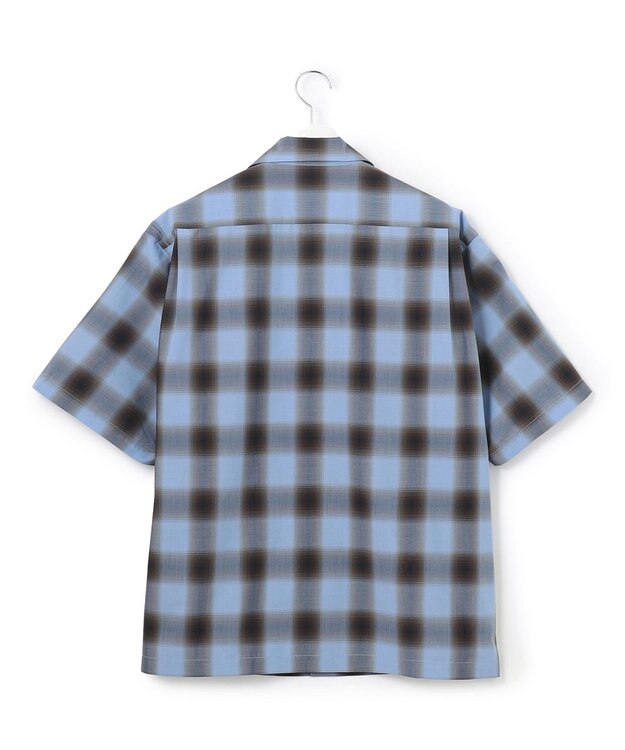 J.PRESS YORK STREET 【UNISEX】オンブレーチェック オープンカラーシャツ サックスブルー系3