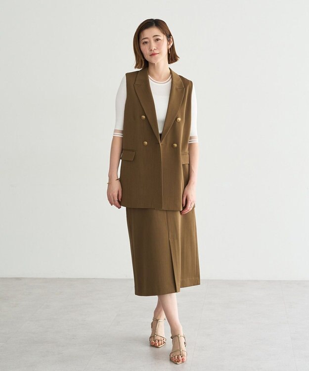 YECCA VECCA ドライタッチナロースカート Brown