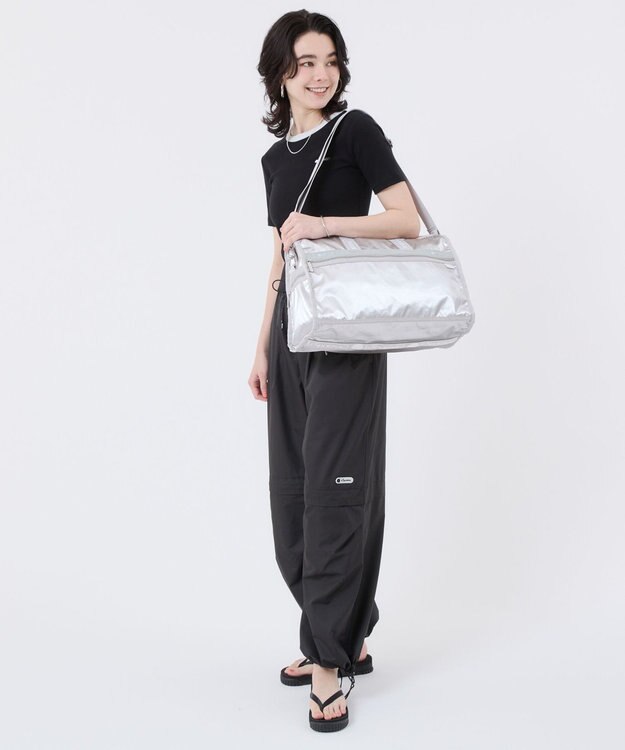 LeSportsac DELUXE MED WEEKENDER MH/ロゴジャガードシルバースナイデル ロゴジャガードシルバースナイデル