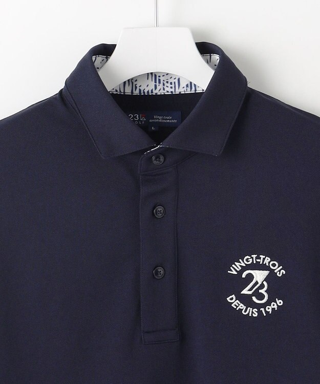 23区GOLF 【MEN】エイトムーブカノコ ストレッチポロシャツ ネイビー系