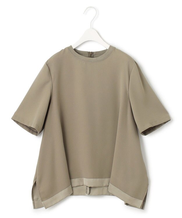 ICB 【接触冷感・UVケア・速乾・洗える】FluidBackSatin Tブラウス オリーブ系