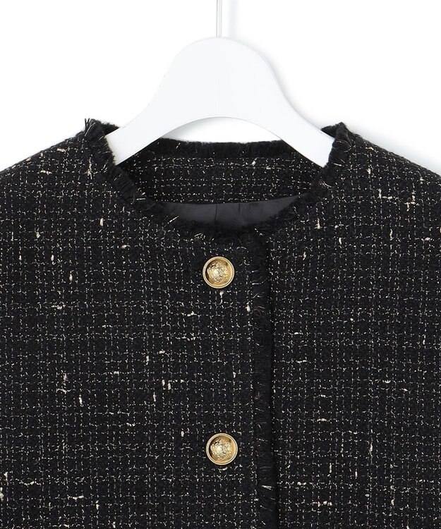 23区 S 【滝沢眞規子さん着用】GIOLICA ボタン ツイード ジャケット ブラック×ゴールド
