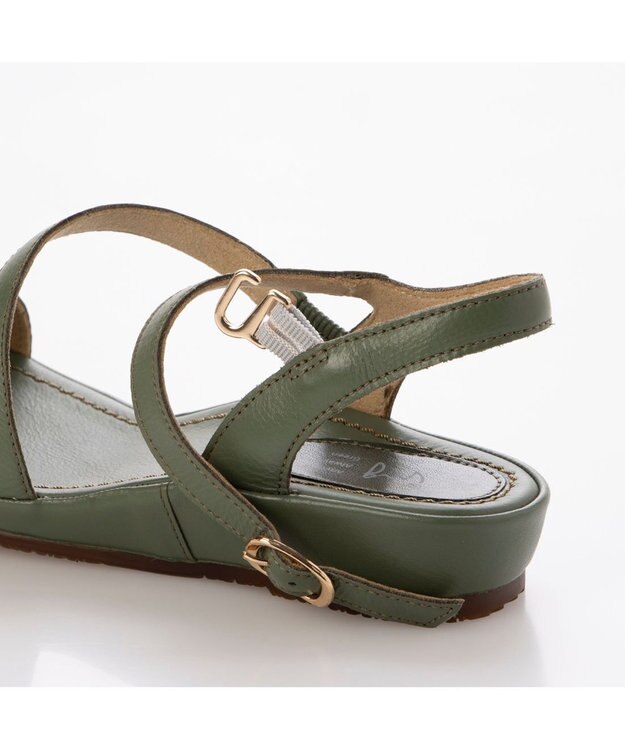 ing <ing>【サスティナブル】レザーストラップサンダル グリーン