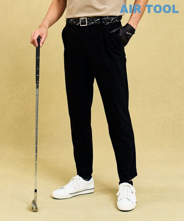 23区GOLF 【MEN】機能に優れた新素材「AIR TOOL」テーパードパンツ ブラック系