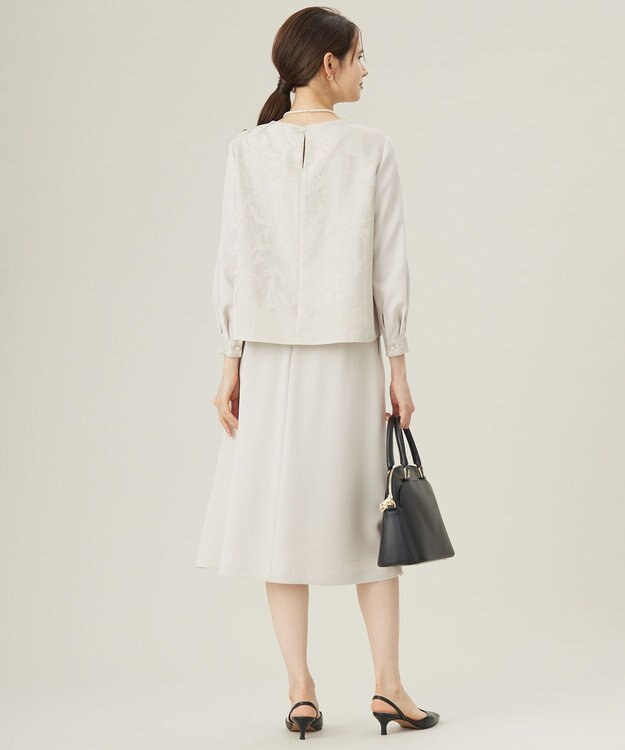 自由区 L 【カタログ掲載・セットアップ対応・洗える】フラワーオパールプルオーバー ブラウス ベージュ