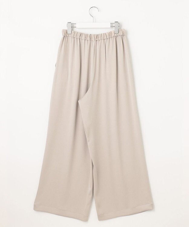 自由区 L 【洗える】チンツサテンタンブラー ワイドパンツ ベージュ系