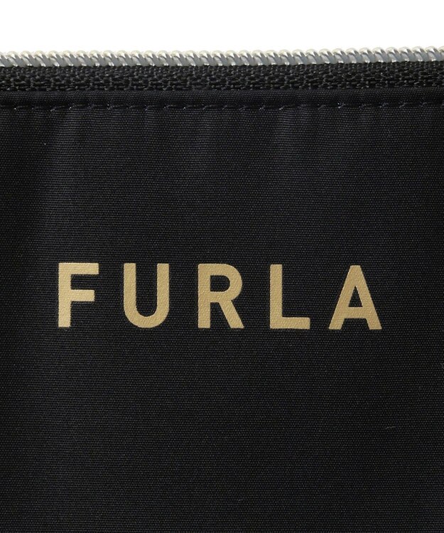 MOONBAT 【雑誌掲載大人百花夏号】FURLA 傘袋 折りたたみ傘用 カラーボーダー 吸水生地 ブラック