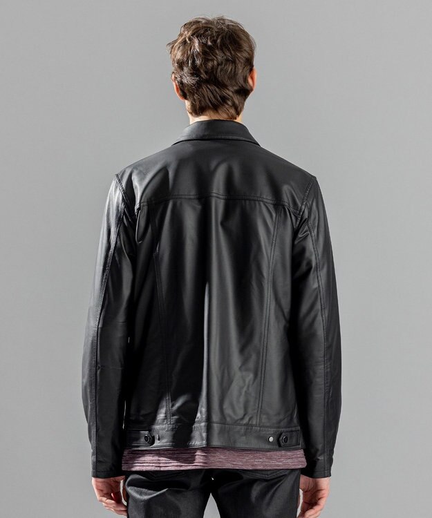 JOSEPH HOMME ライトラムナッパレザー　Ｇジャンタイプ ブラック系