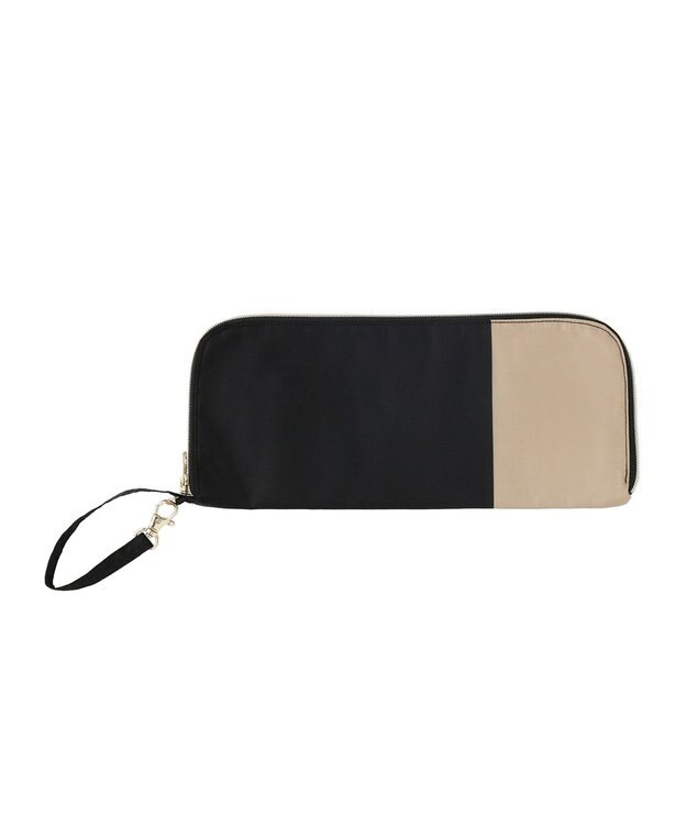 MOONBAT 【雑誌掲載大人百花夏号】FURLA 傘袋 折りたたみ傘用 カラーボーダー 吸水生地 ブラック