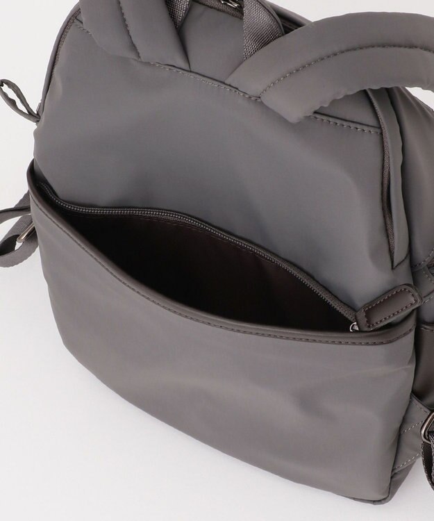 Y'SACCS 【ナイロンタフタ×リサイクルレザー】デイリーミニリュック ダークグレー