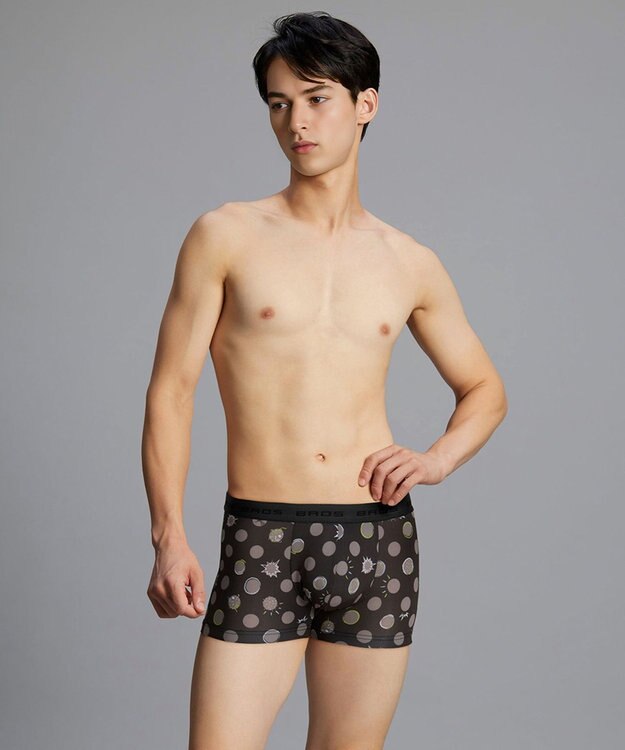 WACOAL MEN ボクサーパンツ【キモチ届けるパンツ】フロント快適設計 肌あたり軽減設計 前閉じ 下着 オリジナルメッセージカード付き GT3424 /ブロス バイ ワコールメン ブラック