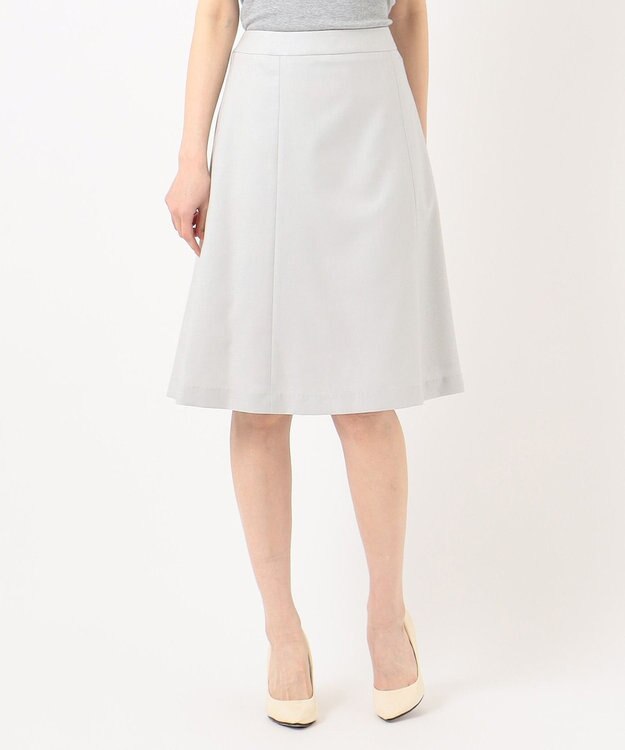 J.PRESS LADIES L 【洗える】OXIJEWELストレッチ スカート ライトグレー系