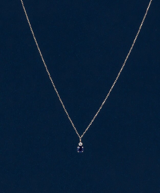 Phoebe 【K10】ジュエルラックネックレス　サファイア/9月誕生石/天然石/全長:40cm ゴールド