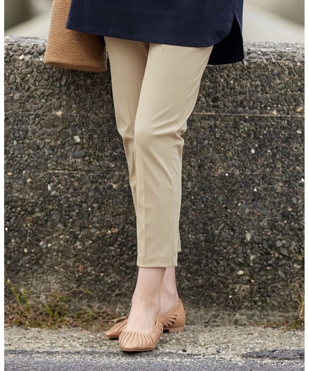 Tiaclasse 【小倉優子さん着用・日本製・洗える】サーラドライ・テーパードパンツ ベージュ