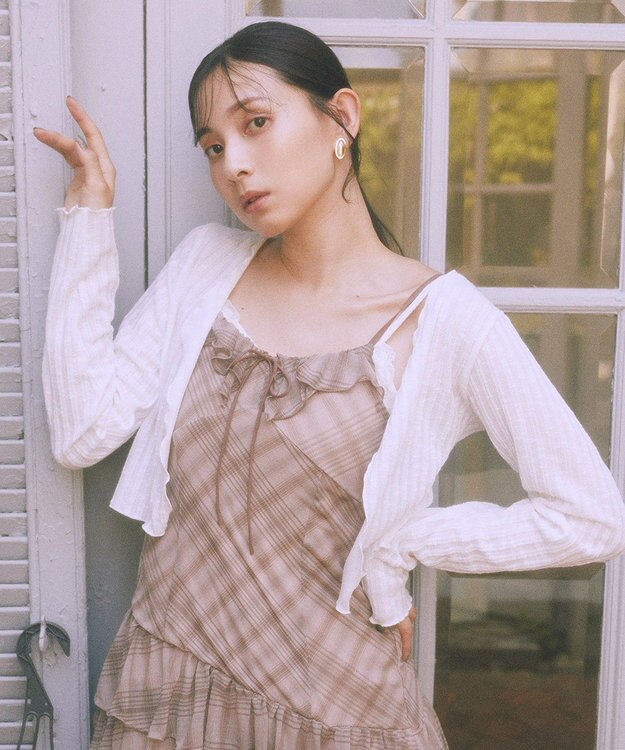 earth music&ecology 【2点セット】ＳＥＴ２点メローボレロ＋フリルキャミソール Off White