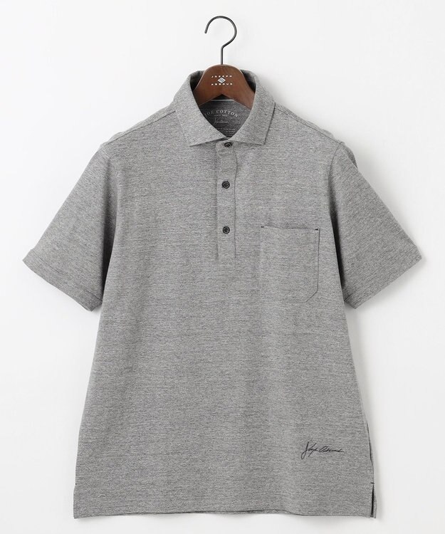 JOSEPH ABBOUD クールビズ【オーガニックコットン使用/日本素材】JOEコットン天竺 ポロシャツ ライトグレー系