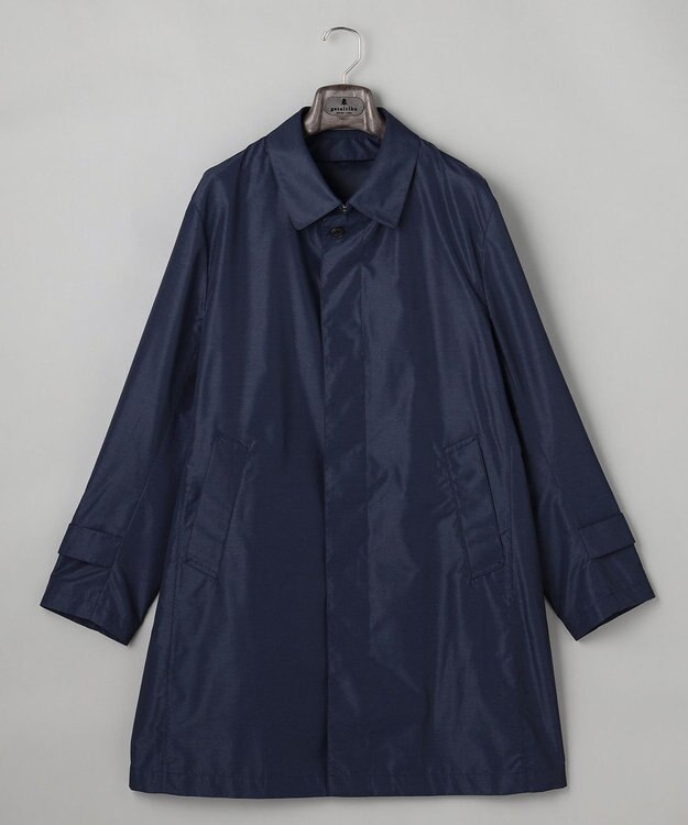 GOTAIRIKU ダウンライナー装着可【半裏仕様】メランジシャンブレー ステンカラースプリングコート ダルブルー系
