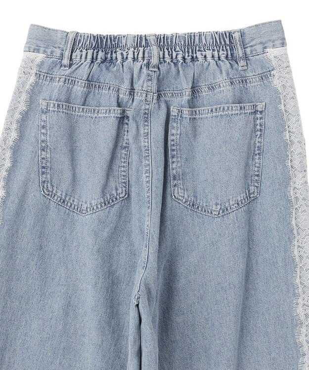 Green Parks サイドレースデニムワイドパンツ Light Indigo