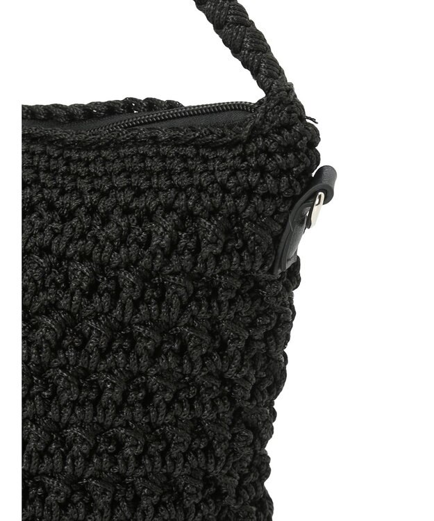 Green Parks ・ｃａｃｈｅ　ｃａｃｈｅ　柄編みワンハンドルミニバッグ Black