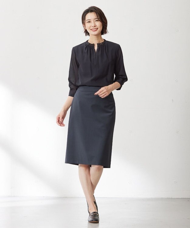 J.PRESS LADIES L 【セットアップ対応】BAHARIYE スカート ネイビー系