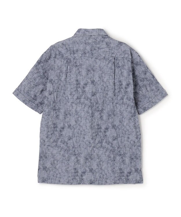 JOSEPH HOMME 【新型】アブストラクトジャガードストレッチ 　レギュラーカラー半袖シャツ スカイブルー系