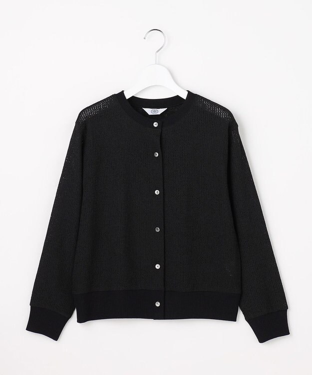 J.PRESS LADIES 【冷房対策に】レーシー カーディガン ブラック系