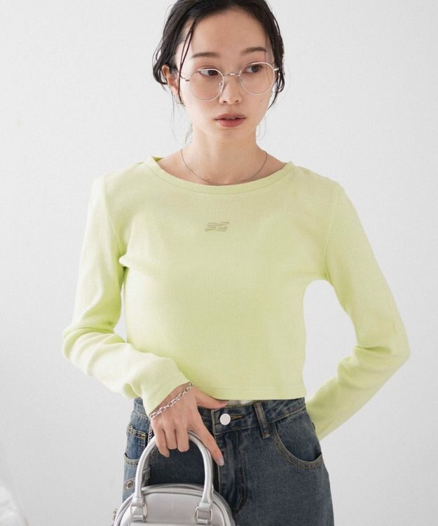 WEGO ヴィンテージウォッシュリブロンT ライム