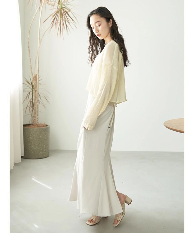 earth music&ecology バックレースサイドリブマーメイドスカート Ecru