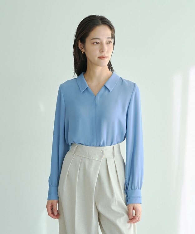 YECCA VECCA スカーフ付きブラウス Blue