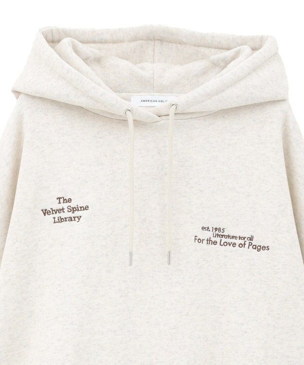 AMERICAN HOLIC 刺繍ロゴ裏起毛パーカー Light Gray Mixture