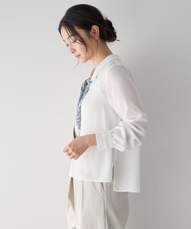 YECCA VECCA スカーフ付きブラウス Off White