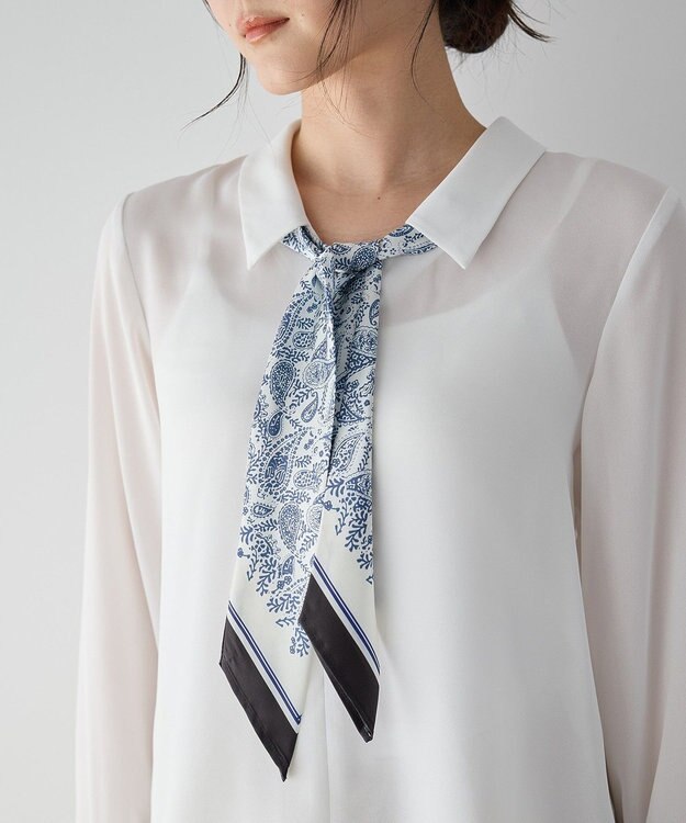 YECCA VECCA スカーフ付きブラウス Off White