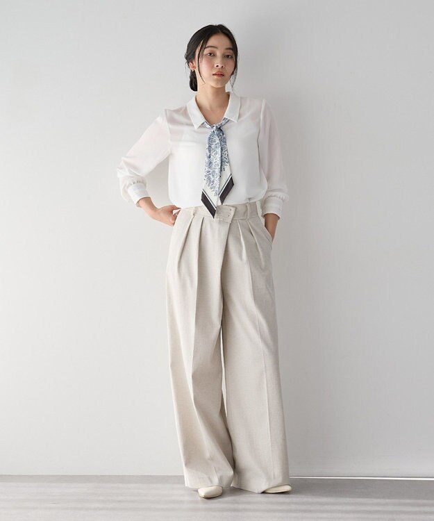 YECCA VECCA スカーフ付きブラウス Off White