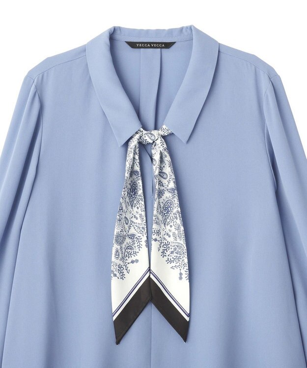 YECCA VECCA スカーフ付きブラウス Blue