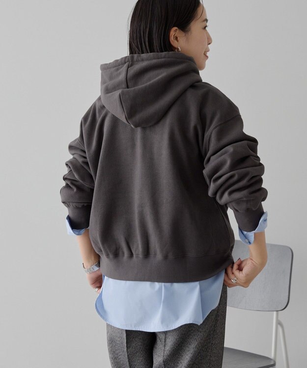 AMERICAN HOLIC 刺繍ロゴ裏起毛パーカー Charcoal Gray