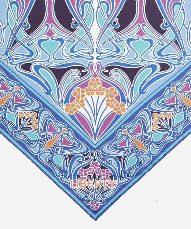 LIBERTY. アイアンシ トライアングル シルクスカーフ 100×140 パープル