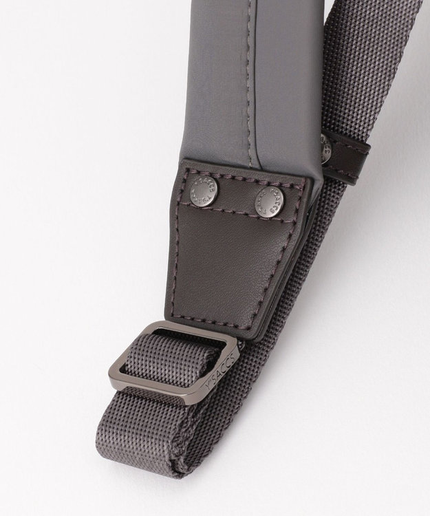 Y'SACCS 【ナイロンタフタ×リサイクルレザー】デイリーミニリュック ダークグレー