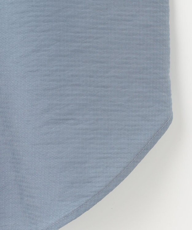 組曲 【セットアップ対応・前後着用可】ニュアンスシフォン ブラウス サックスブルー系