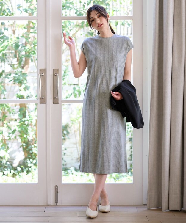 ANY 汗ジミ防止テレコワンピース トップグレー