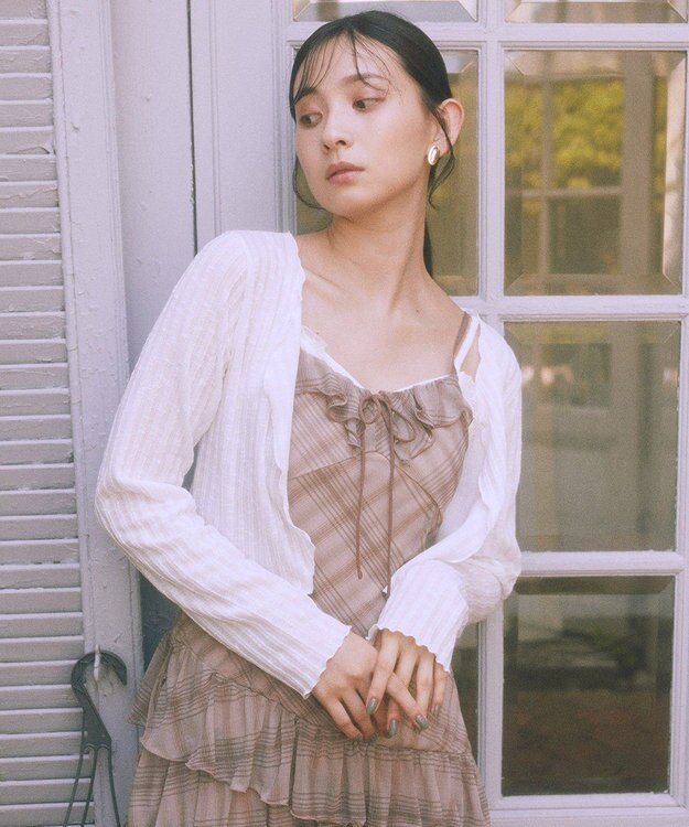 earth music&ecology 【2点セット】ＳＥＴ２点メローボレロ＋フリルキャミソール Off White