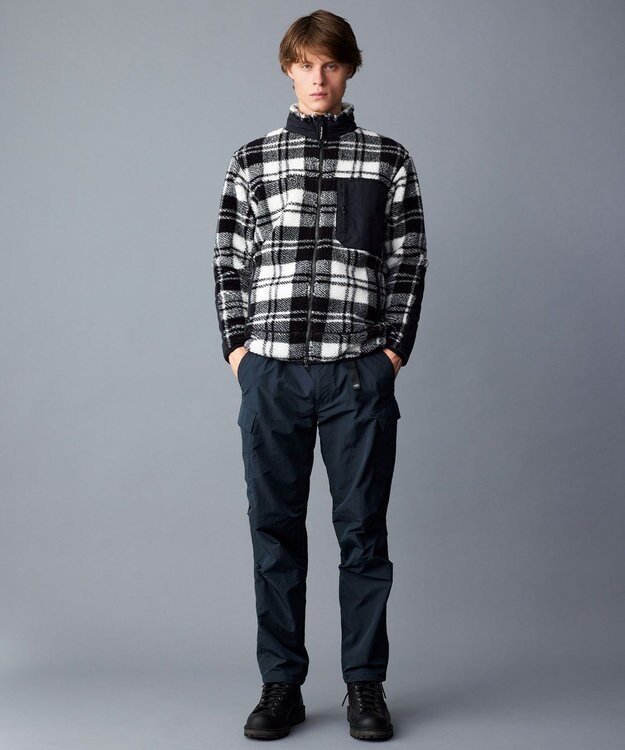 JOSEPH ABBOUD MOUNTAIN 【ECO撥水/起毛裏地】マイクロリップワッシャー カーゴ パンツ ネイビー系