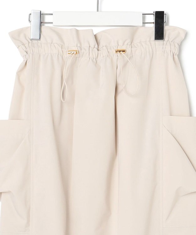 23区 L 【撥水加工/洗える】ブライトタフタ ドロスト スカート ベージュ系