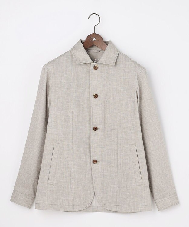 JOSEPH ABBOUD 【清涼/ドライタッチ/ストレッチ】スラブストレッチ ブルゾン ベージュ系