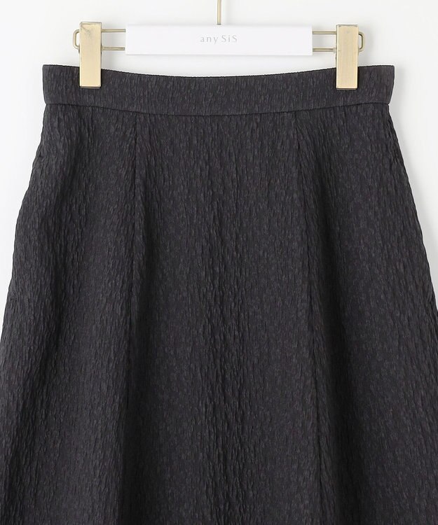 ANY SIS ジャカードフレア スカート ブラック