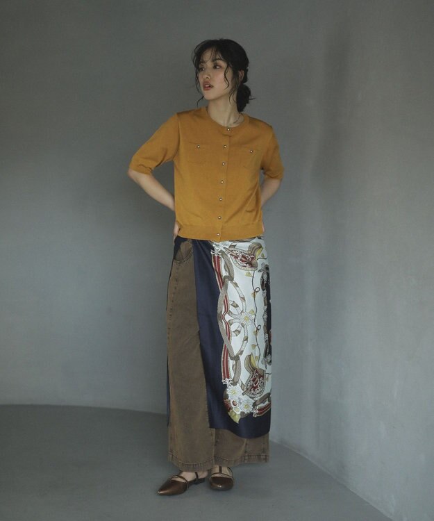 Green Parks ９０ｃｍ　ベルト柄スカーフ Navy