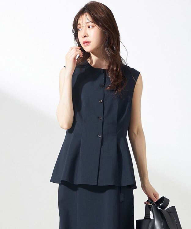 ANY SIS 【WEB・一部店舗限定】スイートクール ジレブラウス ネイビー